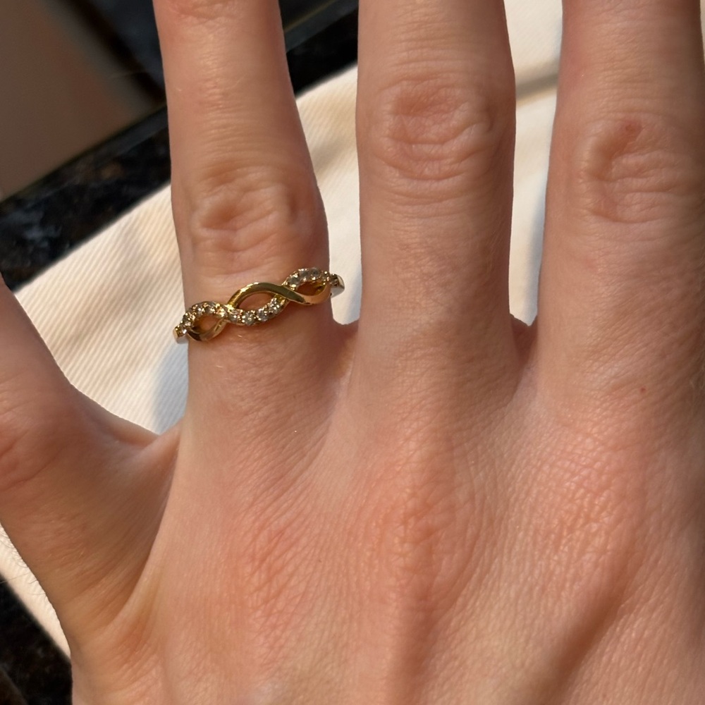 Faux Gold Diamond Infinity Ring